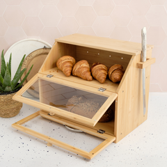 The 3-in-1 Bamboo Bread Bin