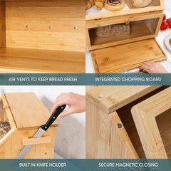 The 3-in-1 Bamboo Bread Bin