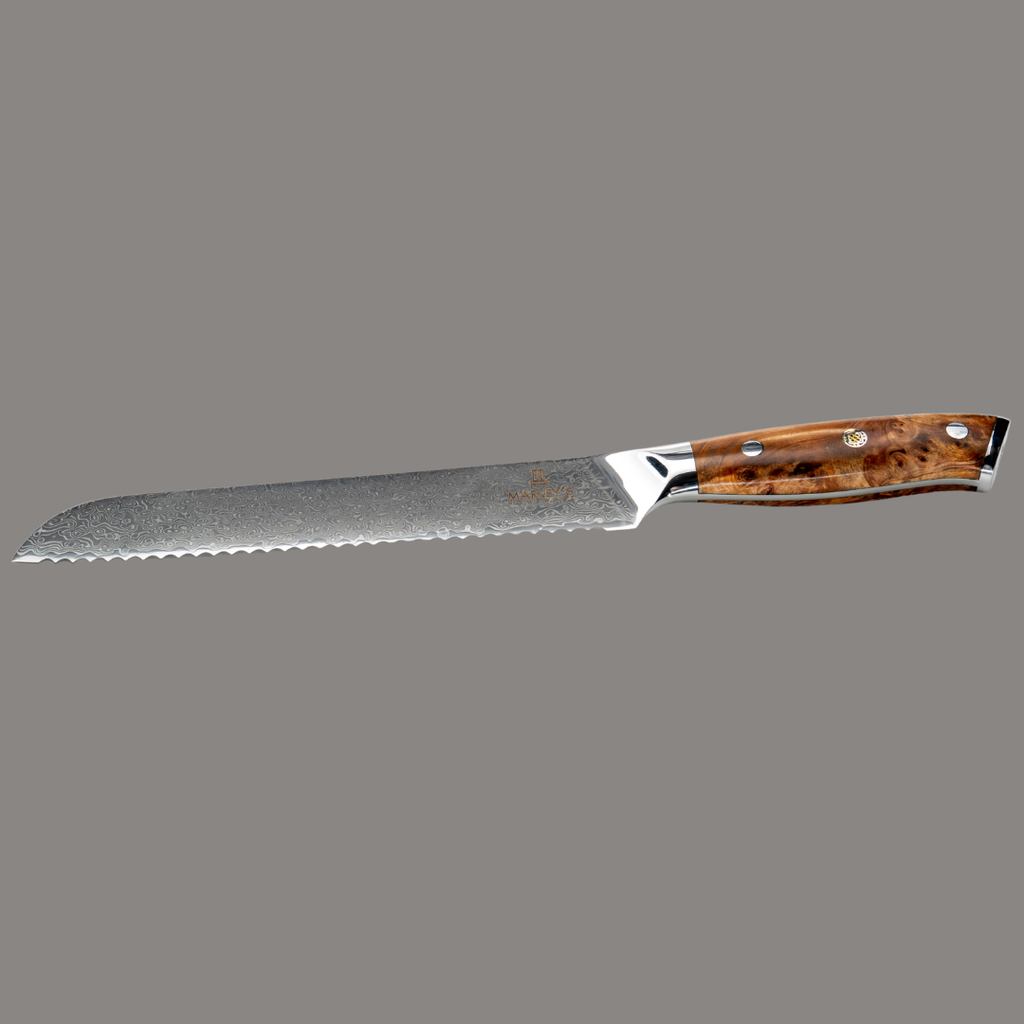The Artisan - 8" Damascus Steel Serrated Bread Knife