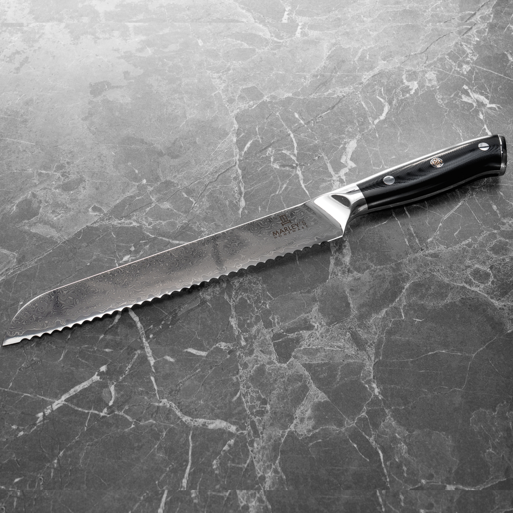 The Artisan - 8" Damascus Steel Serrated Bread Knife