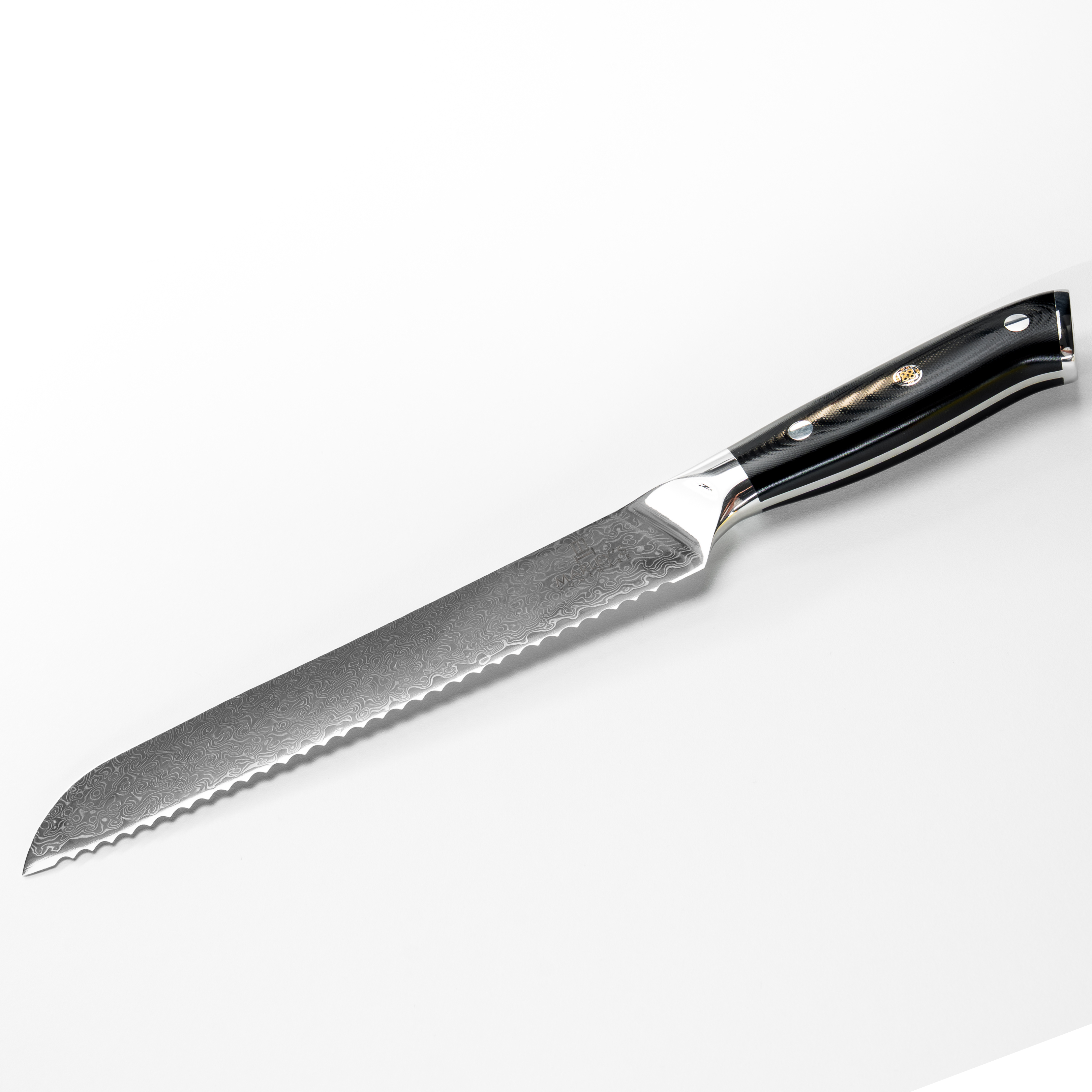 The Artisan - 8" Damascus Steel Serrated Bread Knife