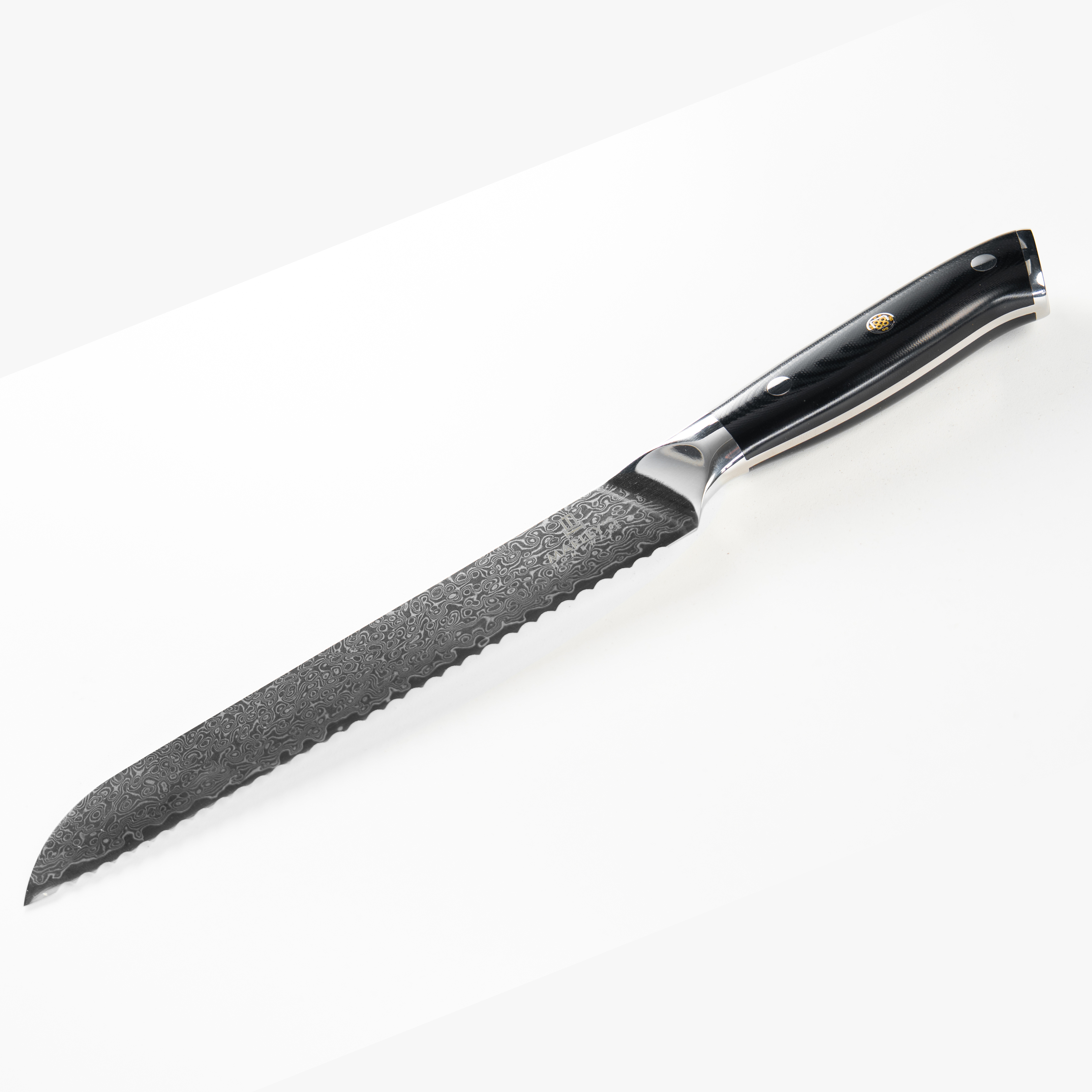 The Artisan - 8" Damascus Steel Serrated Bread Knife