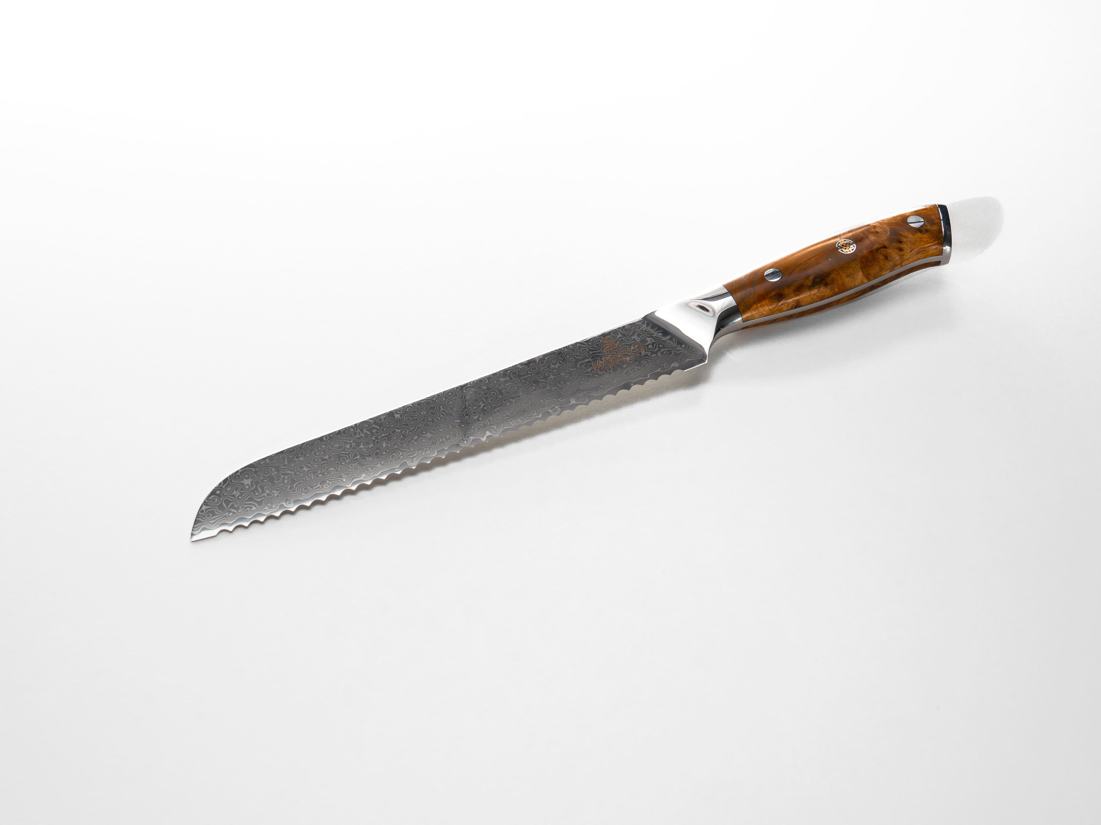 The Artisan - 8" Damascus Steel Serrated Bread Knife