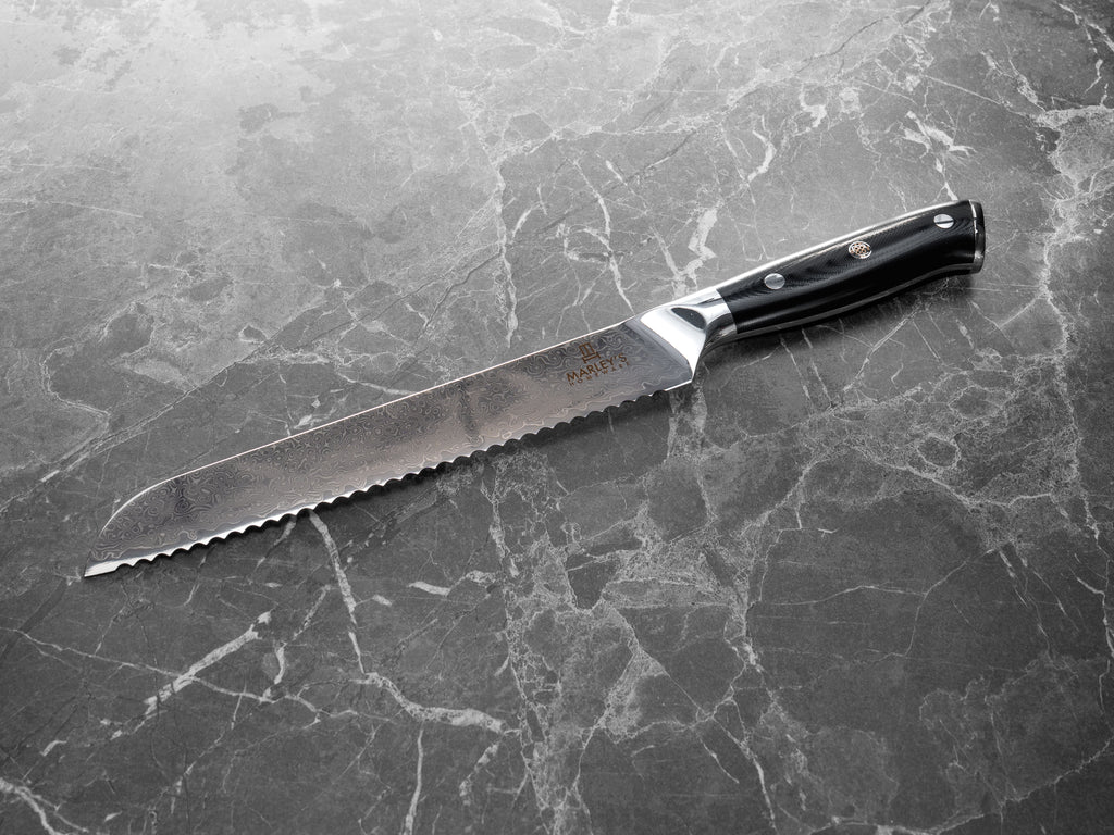 The Artisan - 8" Damascus Steel Serrated Bread Knife