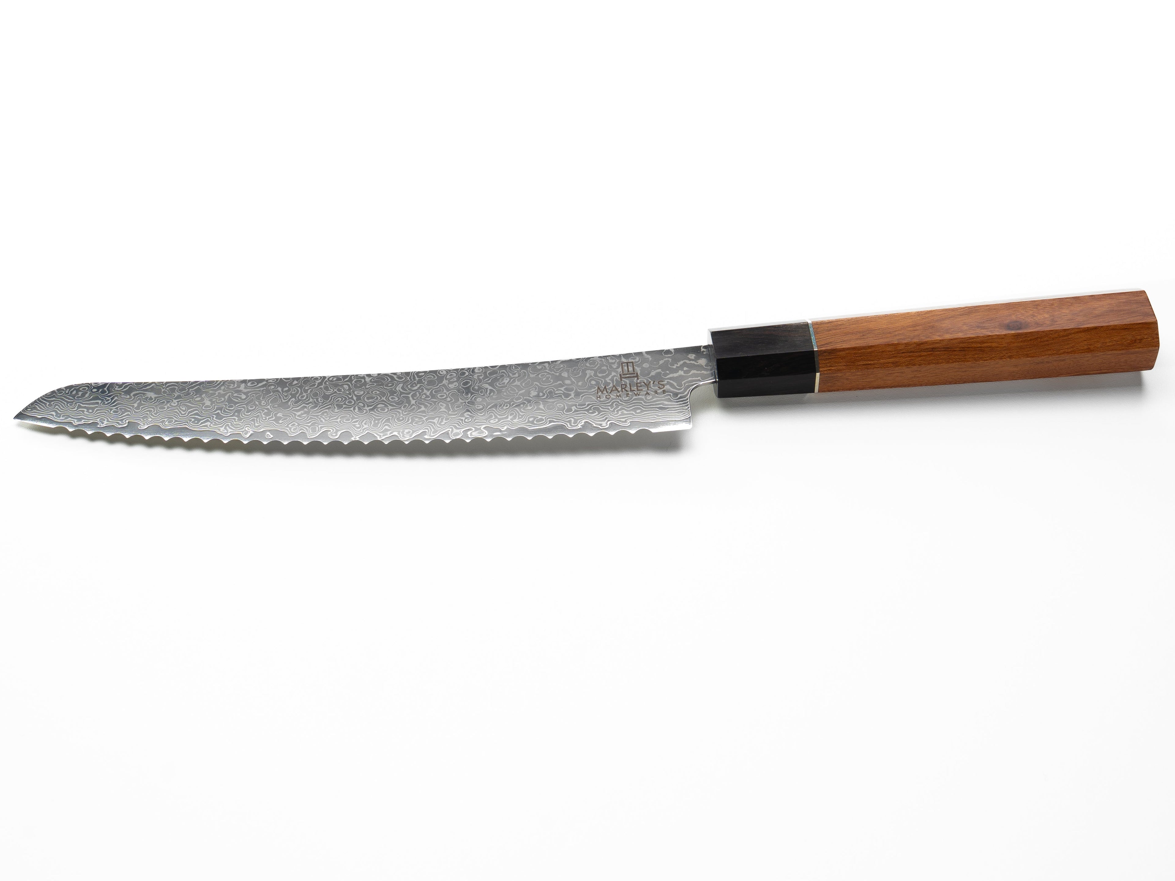 The Shokunin — 8" Japanese Damascus Bread Knife with Wa Handle