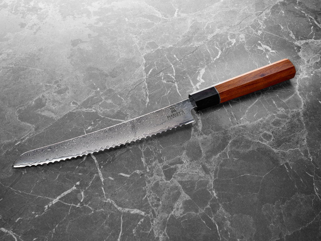 The Shokunin — 8" Japanese Damascus Bread Knife with Wa Handle