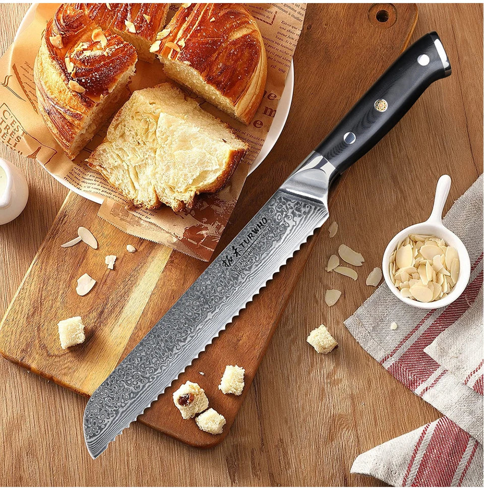Marley's Homeware 8" Damascus Steel Bread Knife