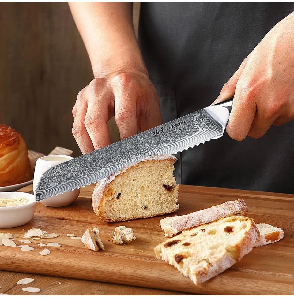 Marley's Homeware 8" Damascus Steel Bread Knife