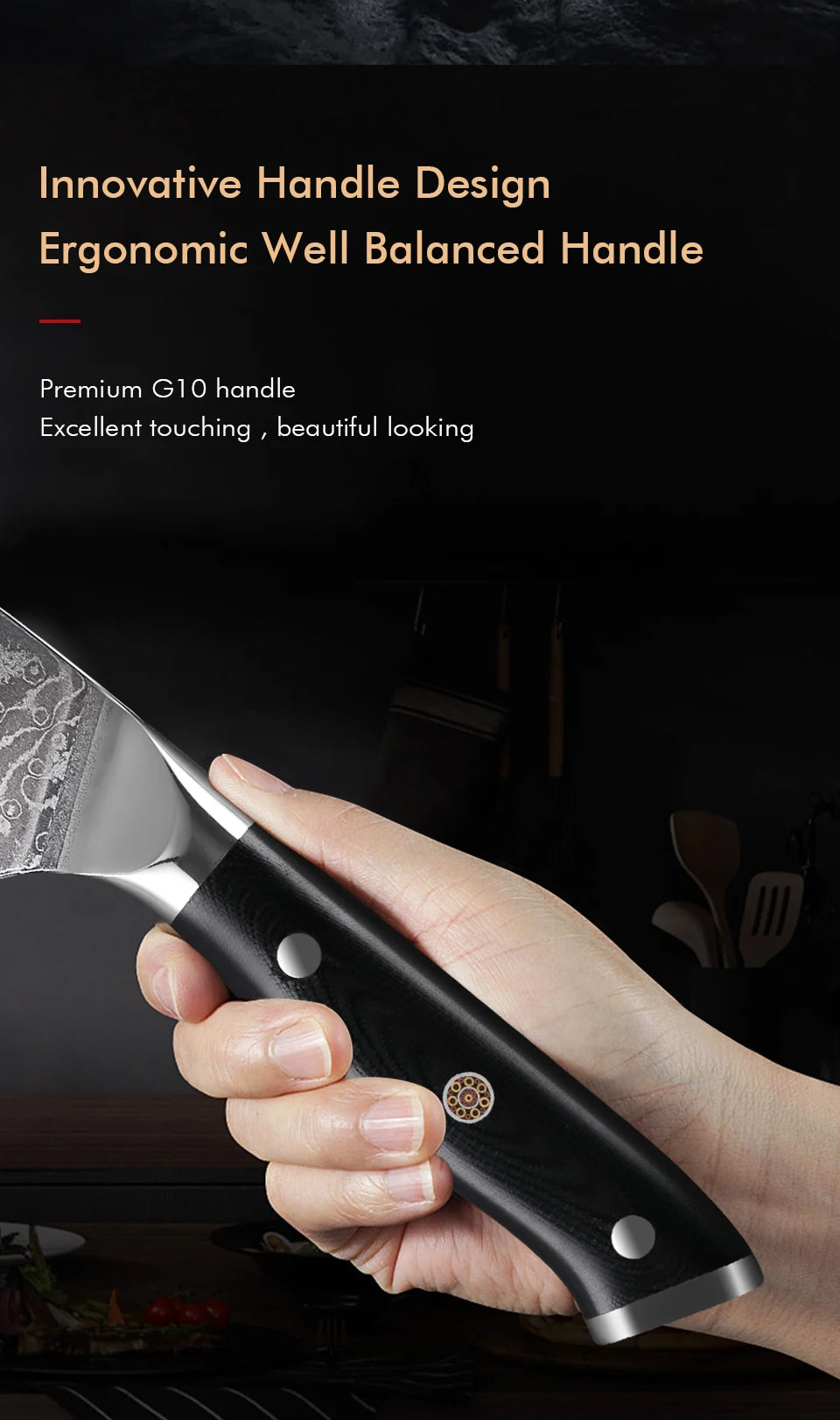 Marley's Homeware 8" Damascus Steel Bread Knife